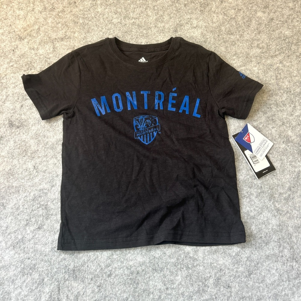 Adidas CF Montreal MLS Shirt New Youth Medium 5/6 Black Short Sleeve Soccer Tee